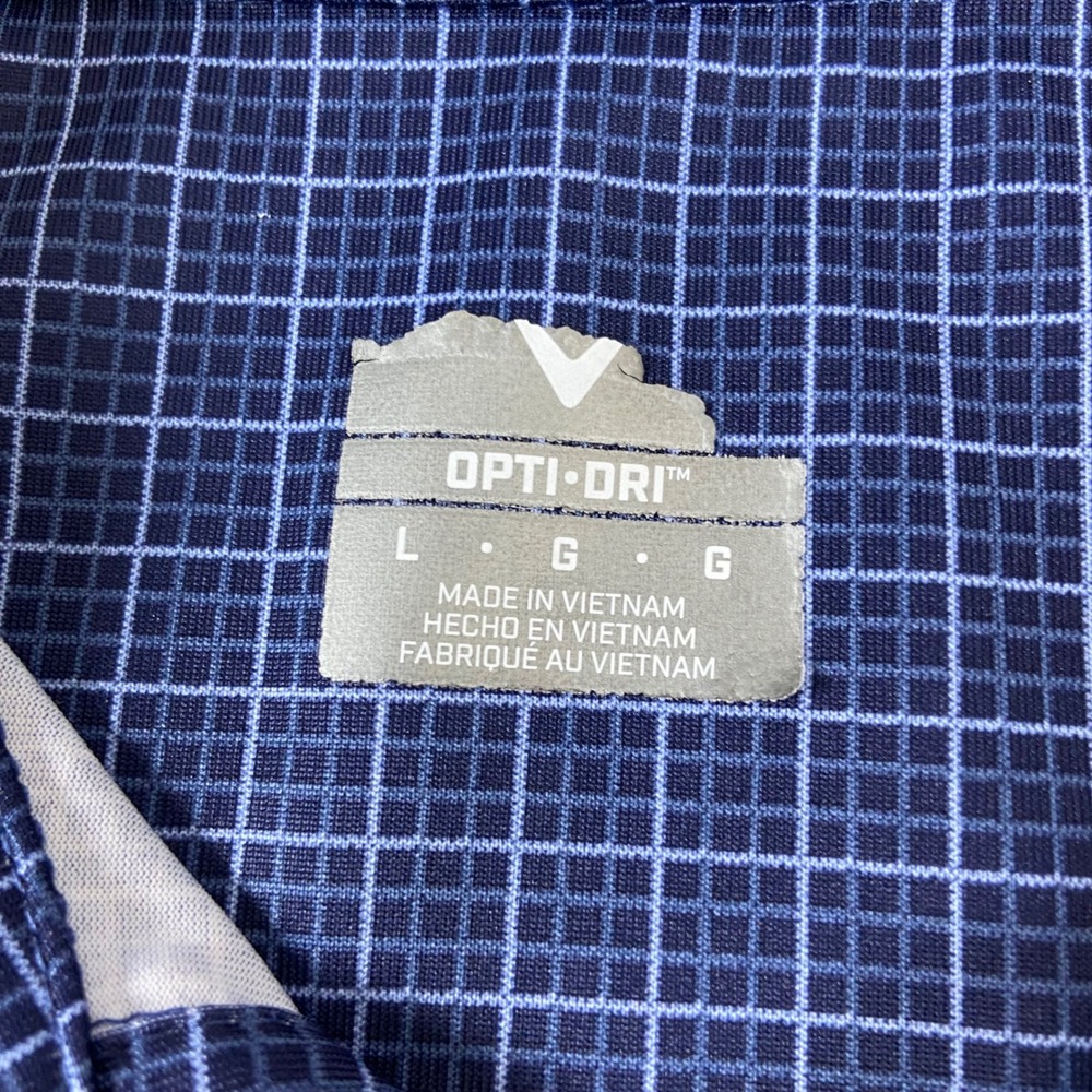 Callaway Mens Large Blue Grid Opti-Dri Golf Polo Shirt Short Sleeve‎ READ - Picture 7 of 7